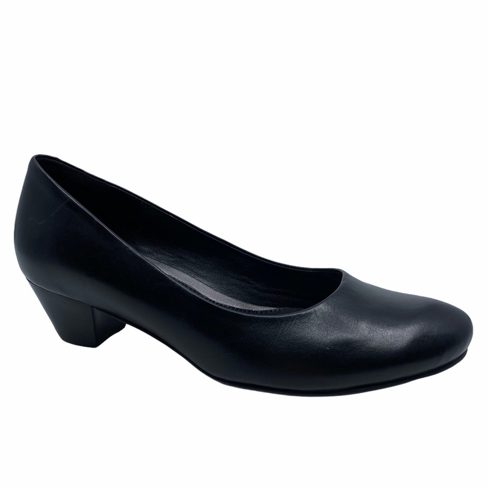 Ecco Black Leather Low Heel Shoes Size 7